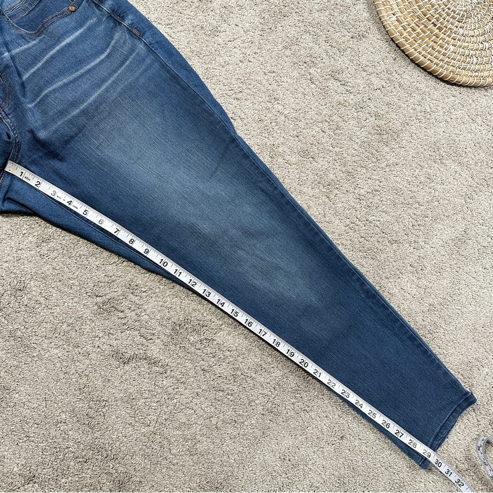 Democracy Women’s Ab Solution Booty Lift Blue Plus Jeggings Jeans Blue Denim 18W - Picture 14 of 15